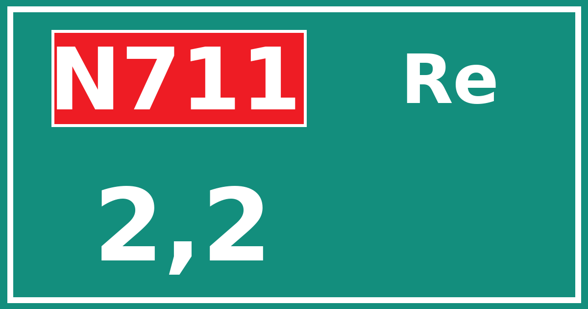 Hectometerbord N711 2,2 zijde Re