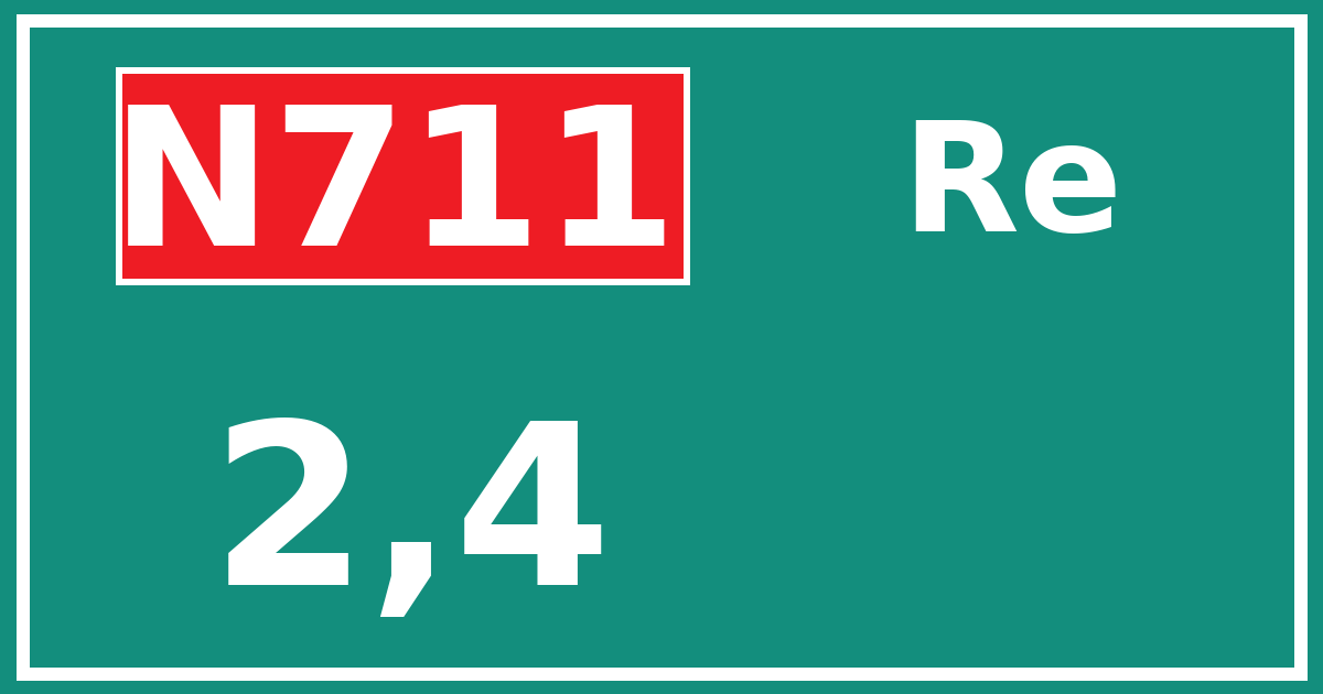 Hectometerbord N711 2,4 zijde Re