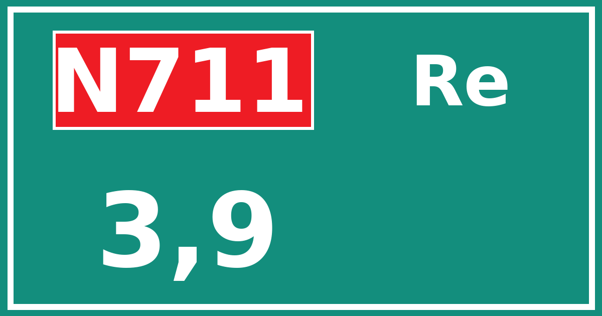 Hectometerbord N711 3,9 zijde Re