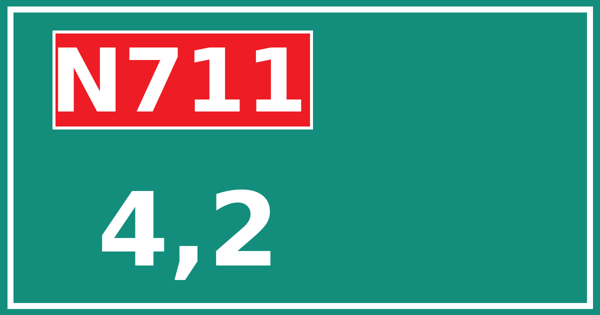 Hectometerbord N711 4,2