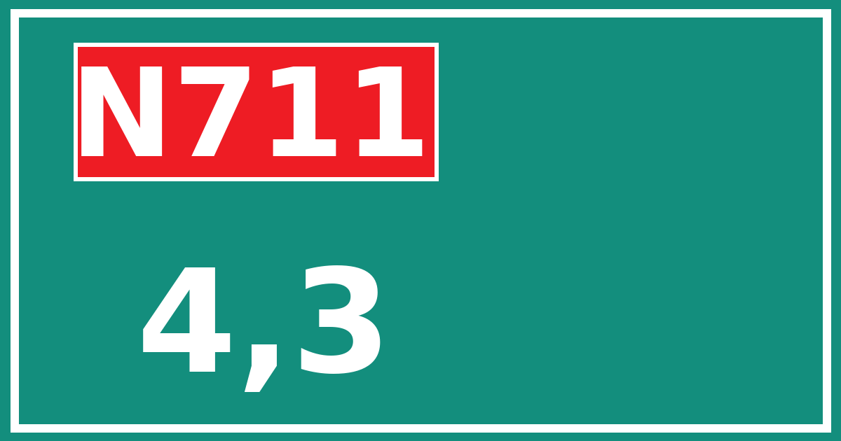 Hectometerbord N711 4,3