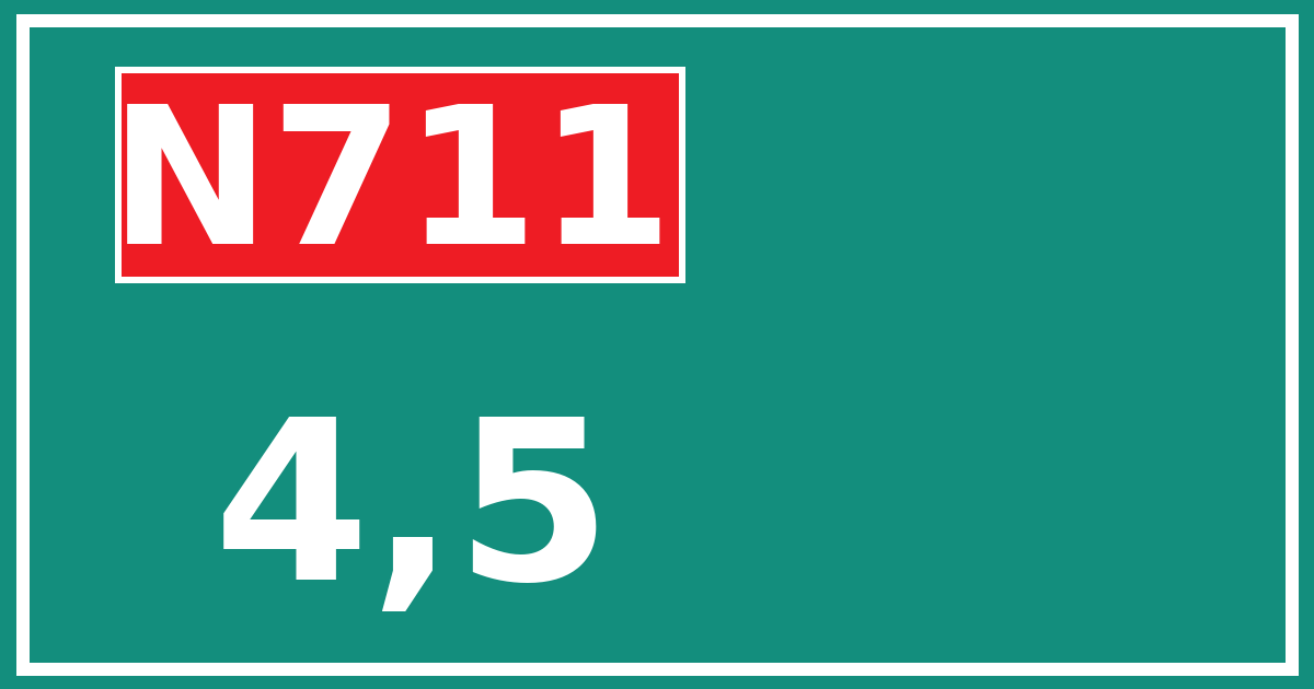 Hectometerbord N711 4,5