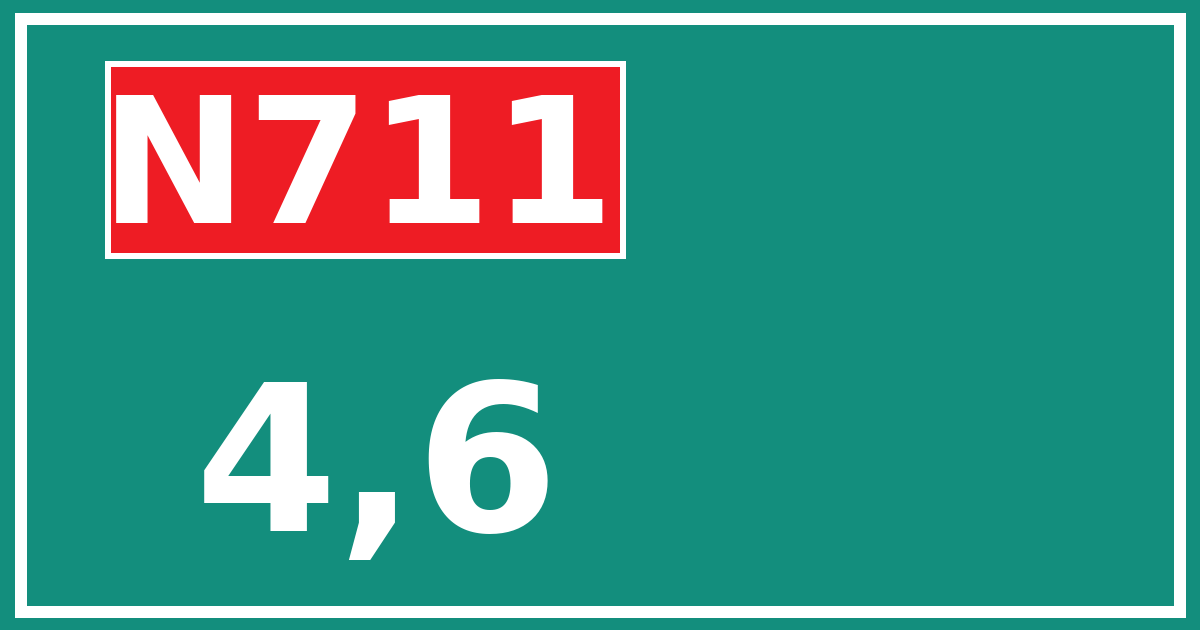 Hectometerbord N711 4,6