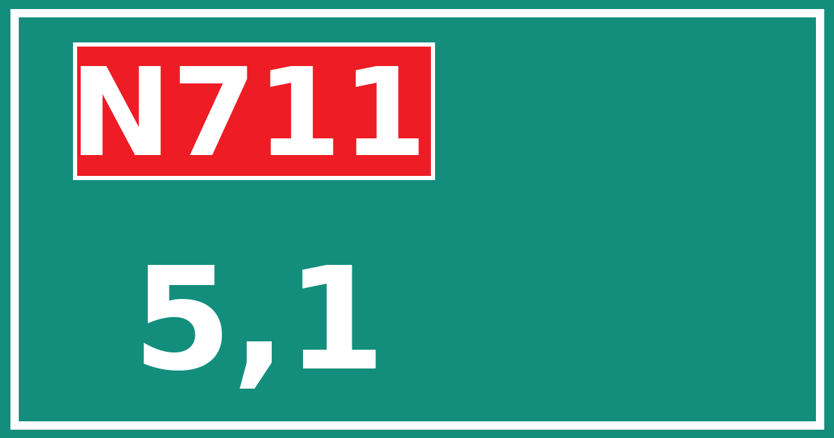 Hectometerbord N711 5,1