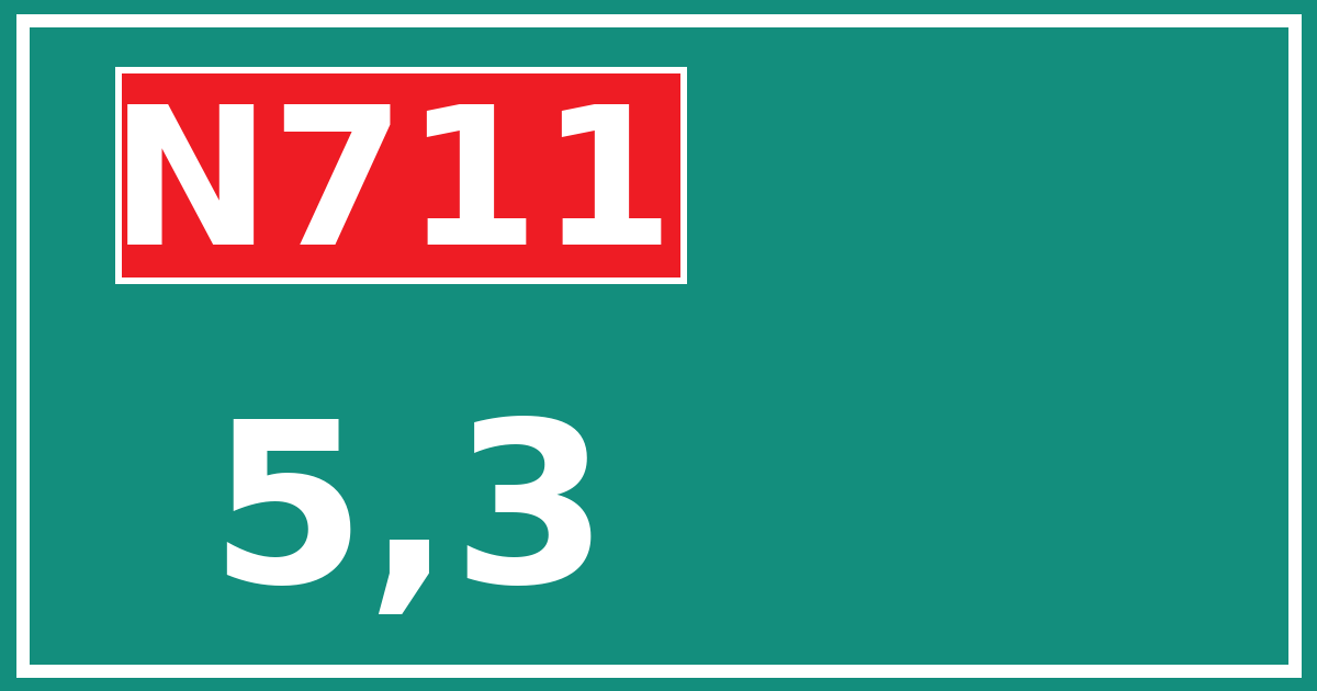 Hectometerbord N711 5,3