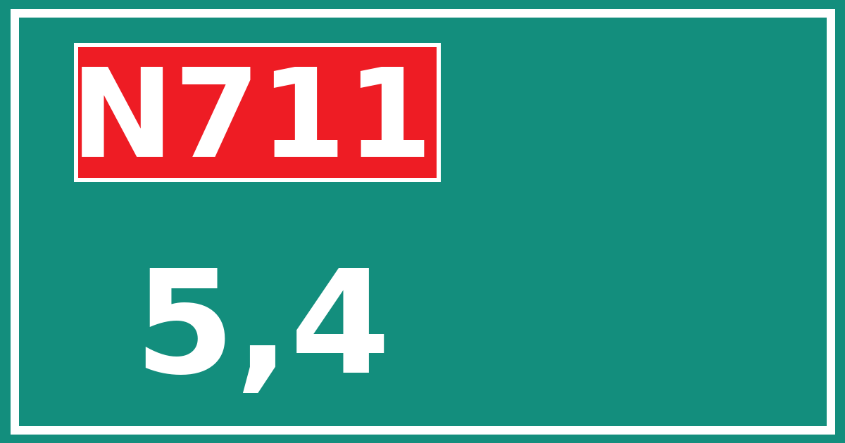Hectometerbord N711 5,4