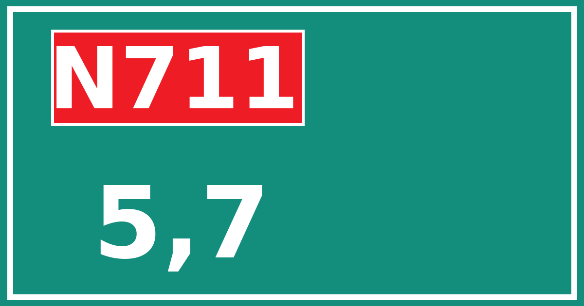 Hectometerbord N711 5,7