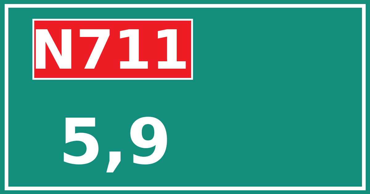 Hectometerbord N711 5,9