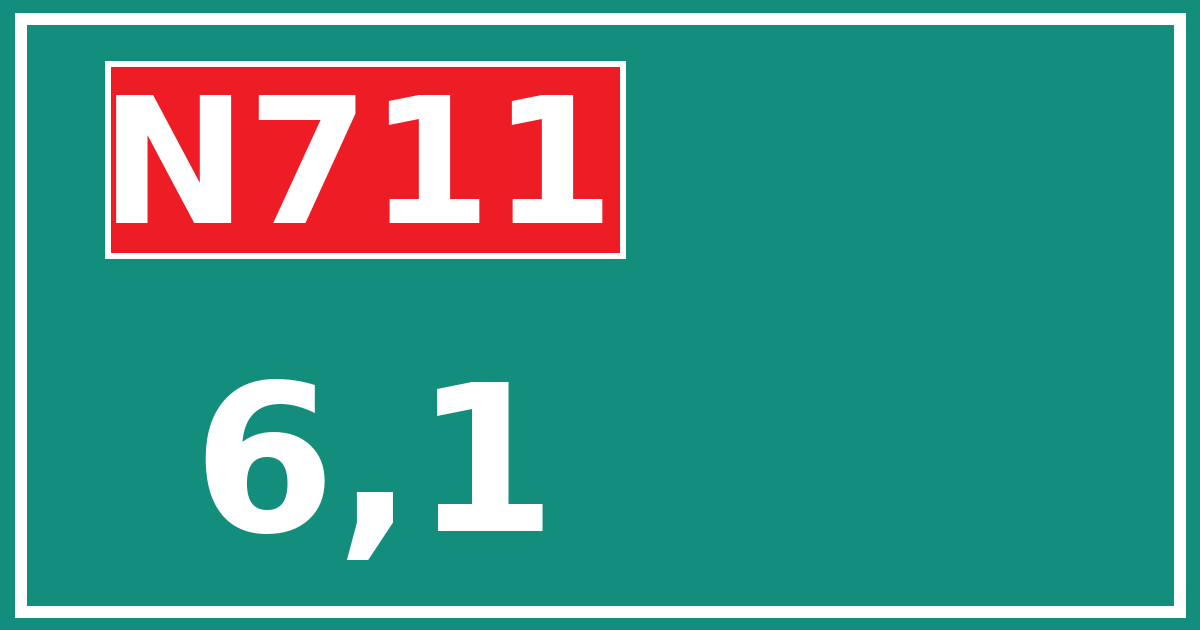 Hectometerbord N711 6,1