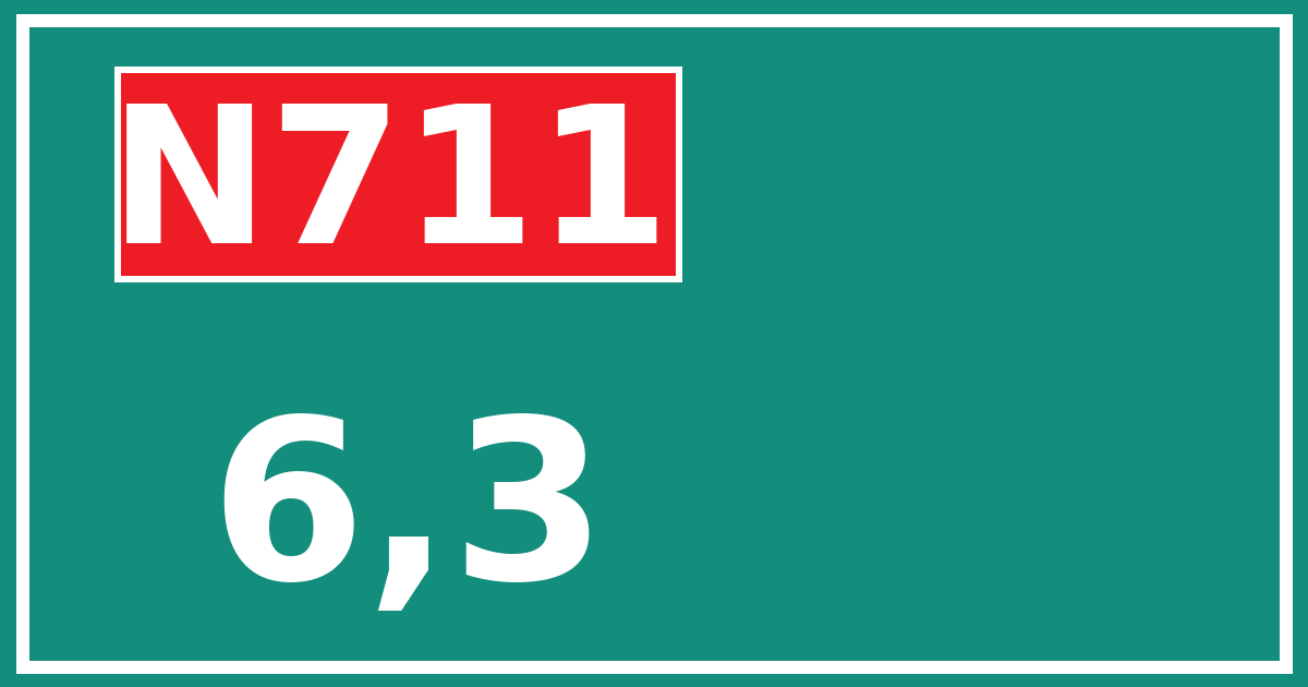 Hectometerbord N711 6,3