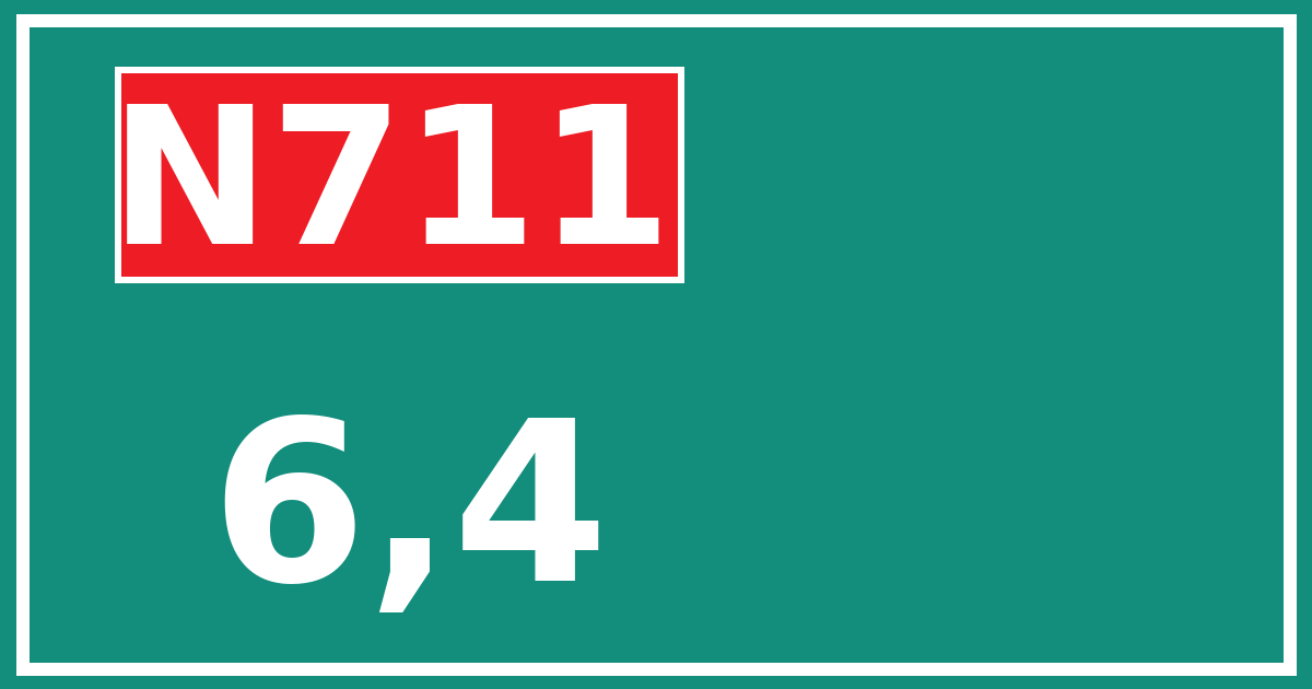 Hectometerbord N711 6,4