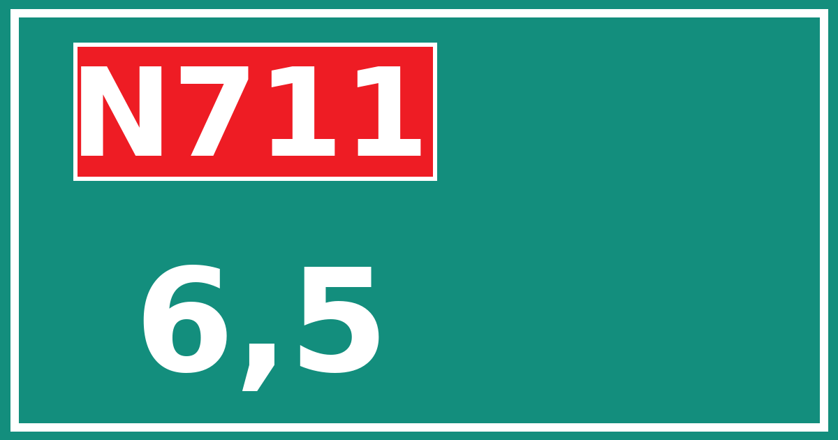 Hectometerbord N711 6,5