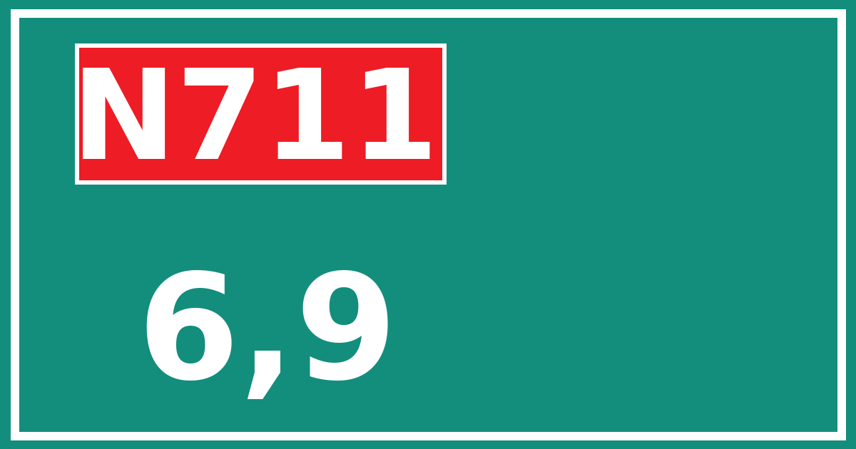 Hectometerbord N711 6,9