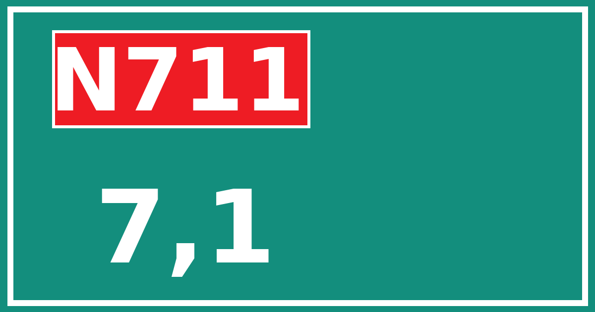 Hectometerbord N711 7,1