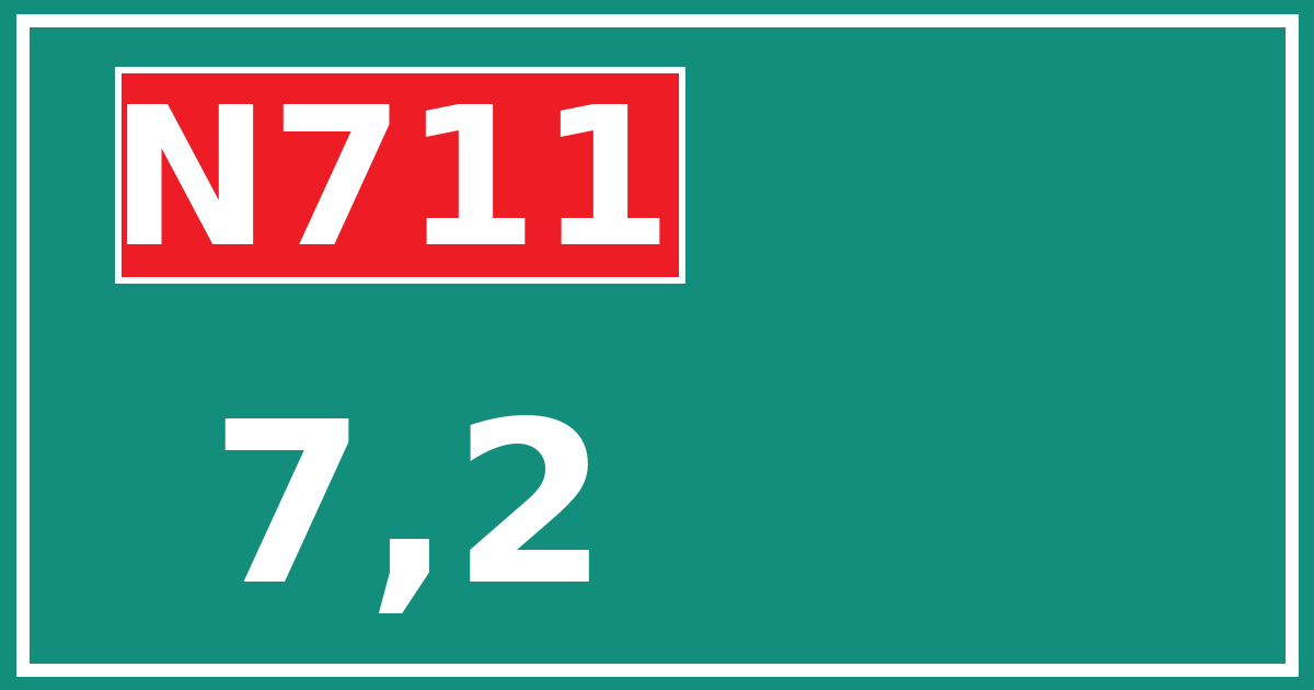 Hectometerbord N711 7,2