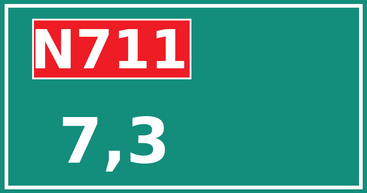 Hectometerbord N711 7,3