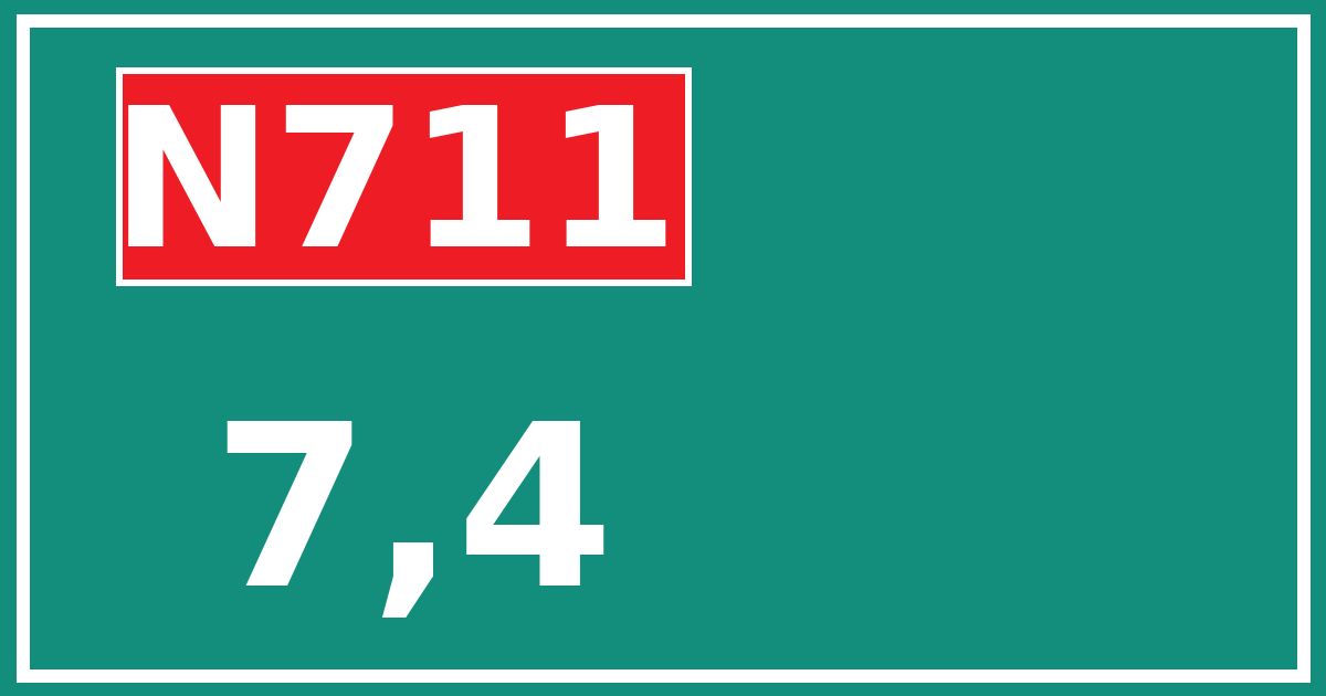 Hectometerbord N711 7,4