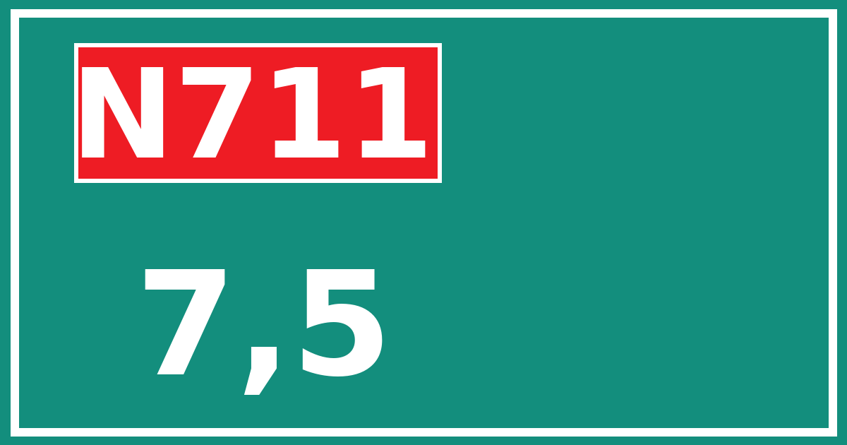 Hectometerbord N711 7,5
