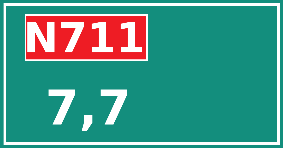 Hectometerbord N711 7,7
