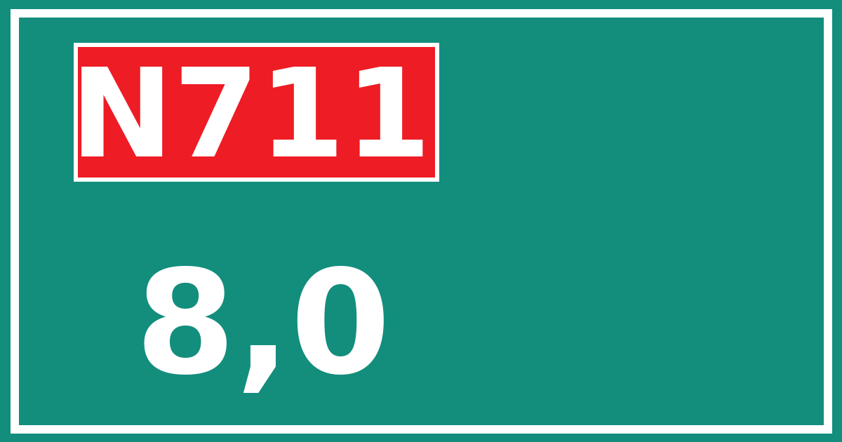 Hectometerbord N711 8,0