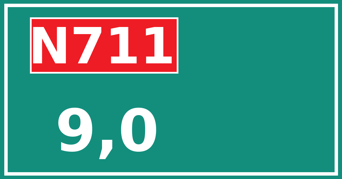 Hectometerbord N711 9,0