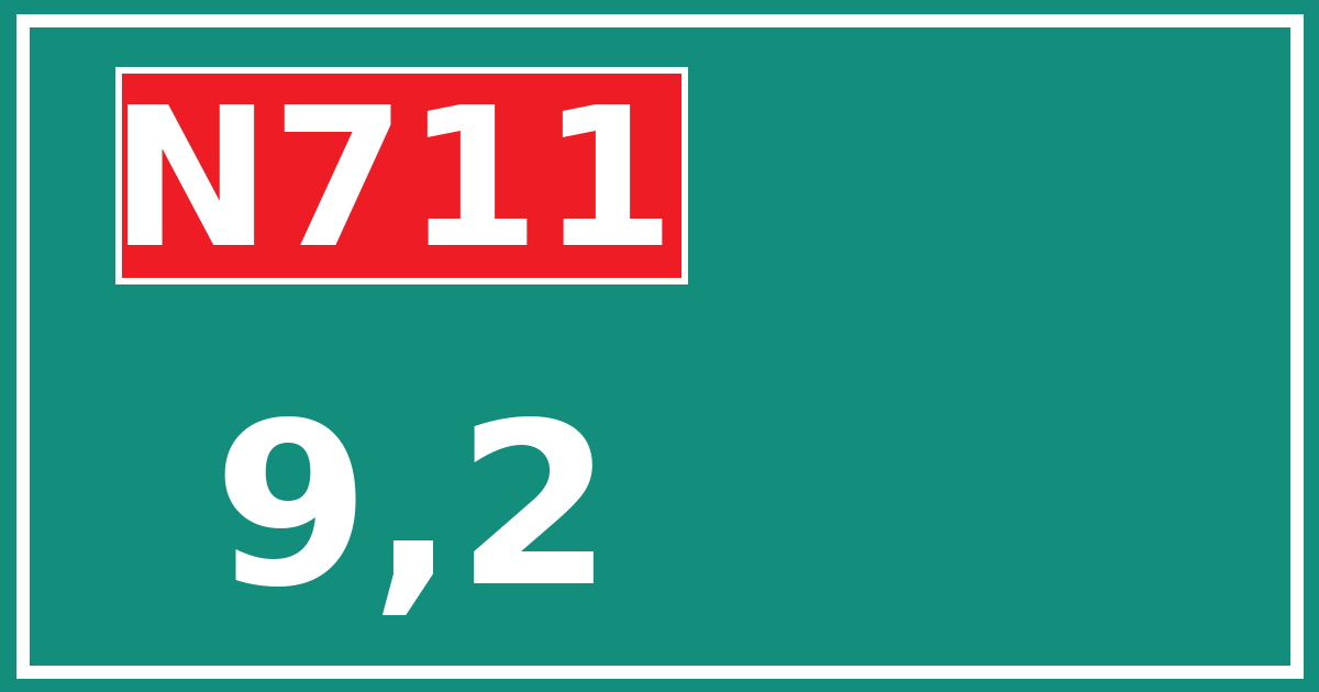 Hectometerbord N711 9,2