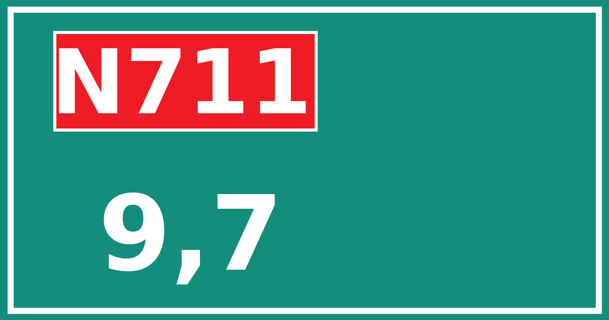 Hectometerbord N711 9,7