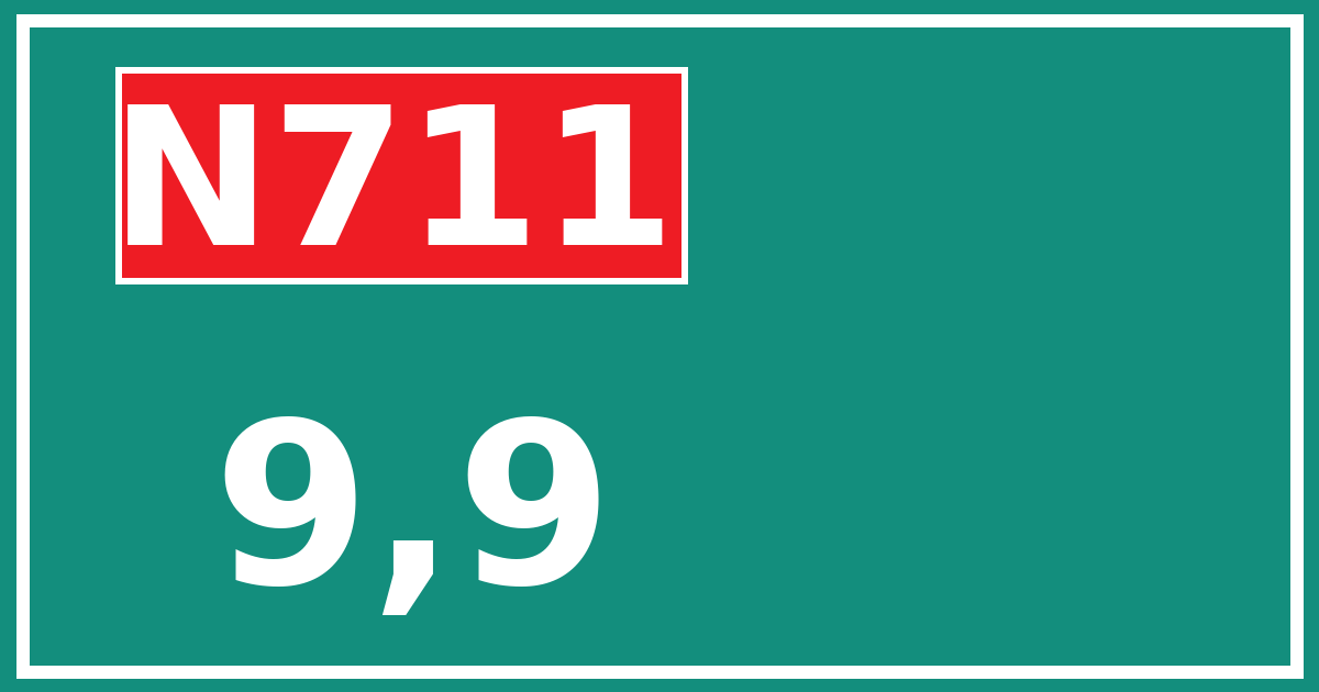 Hectometerbord N711 9,9