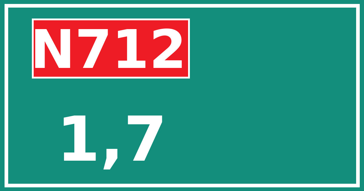 Hectometerbord N712 1,7