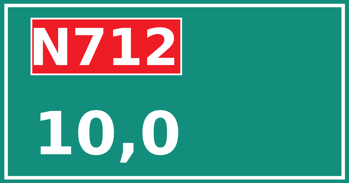 Hectometerbord N712 10,0