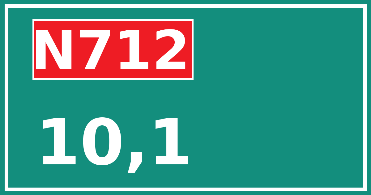 Hectometerbord N712 10,1