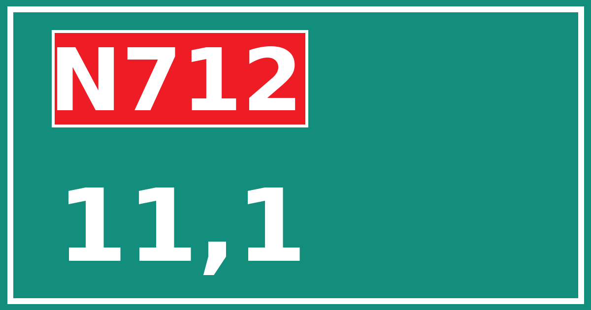 Hectometerbord N712 11,1