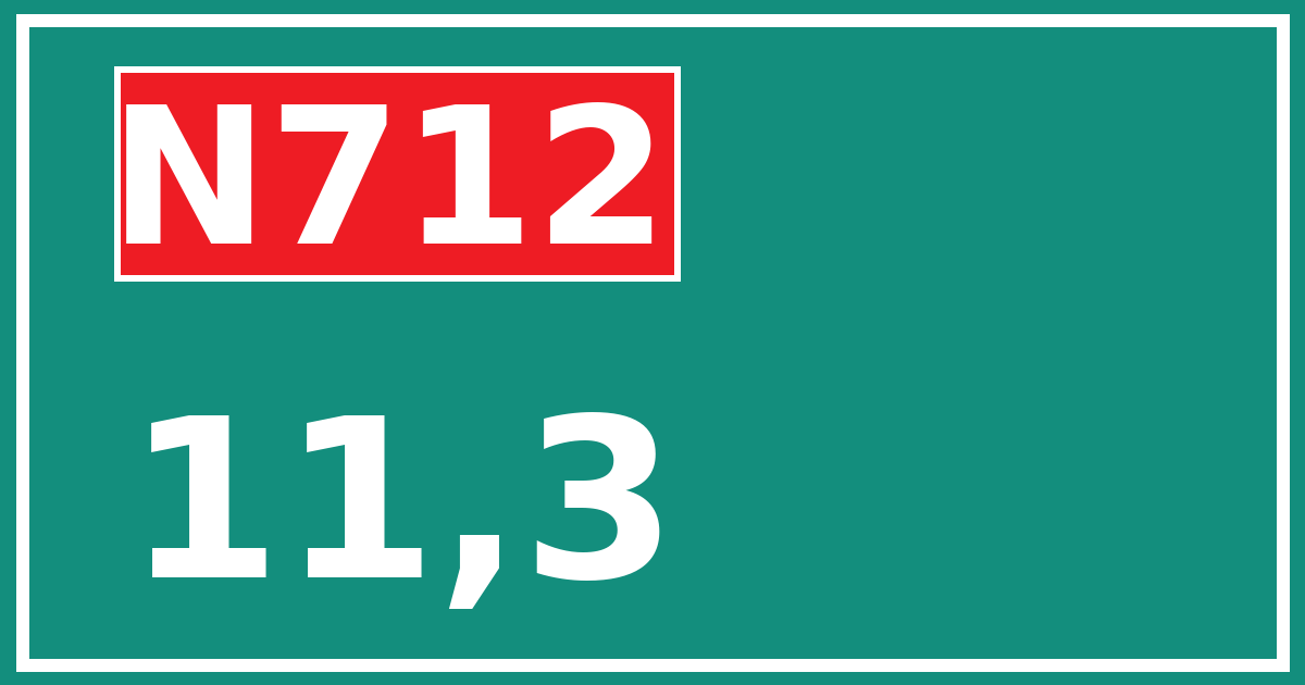 Hectometerbord N712 11,3
