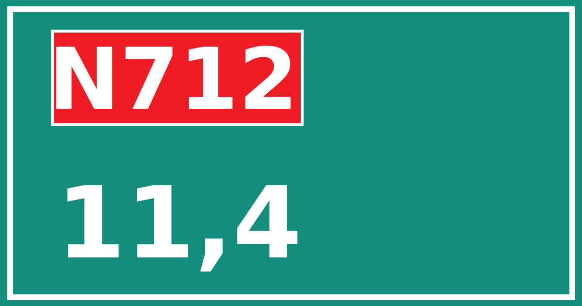 Hectometerbord N712 11,4