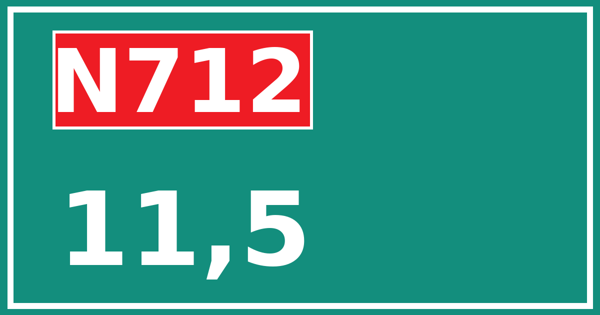 Hectometerbord N712 11,5