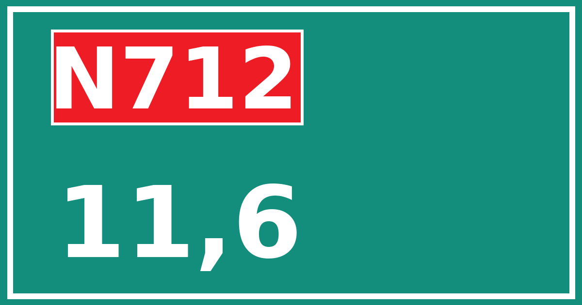 Hectometerbord N712 11,6