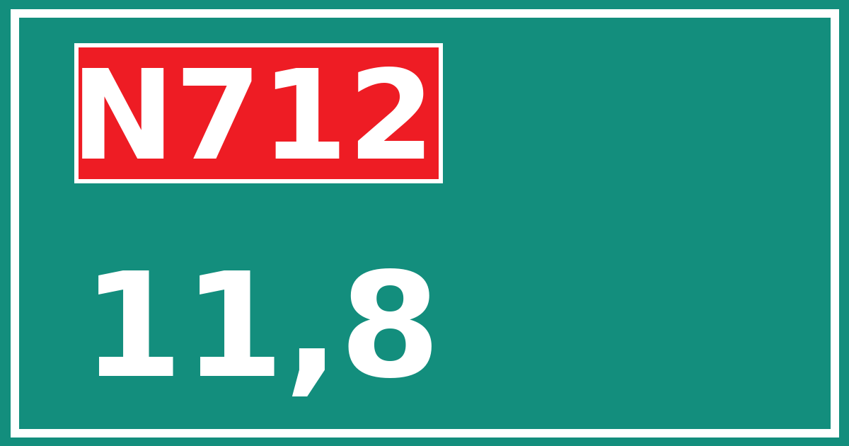 Hectometerbord N712 11,8