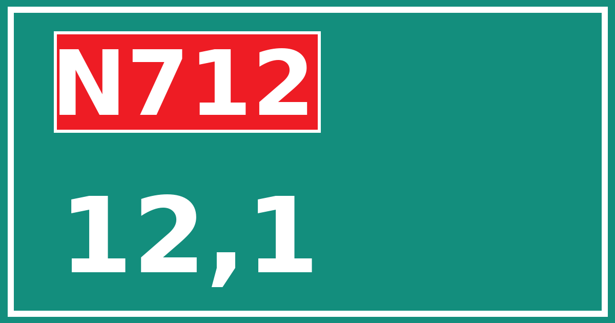 Hectometerbord N712 12,1
