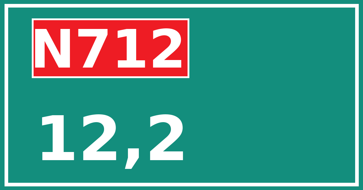 Hectometerbord N712 12,2