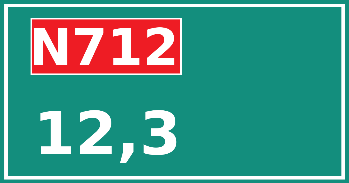 Hectometerbord N712 12,3