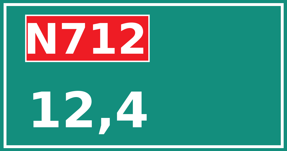 Hectometerbord N712 12,4