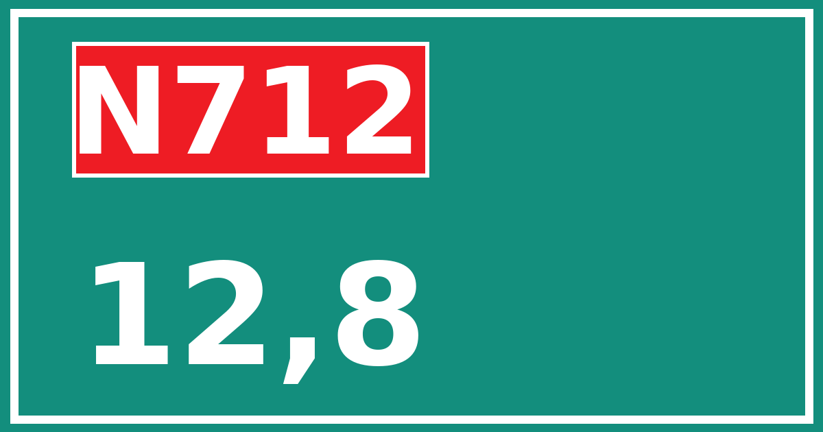Hectometerbord N712 12,8