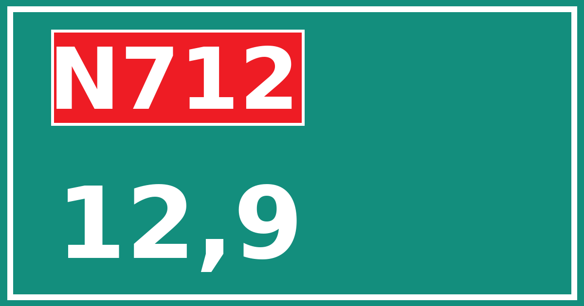 Hectometerbord N712 12,9