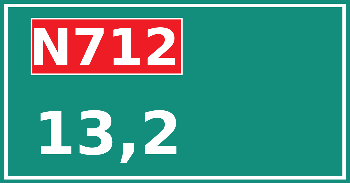 Hectometerbord N712 13,2