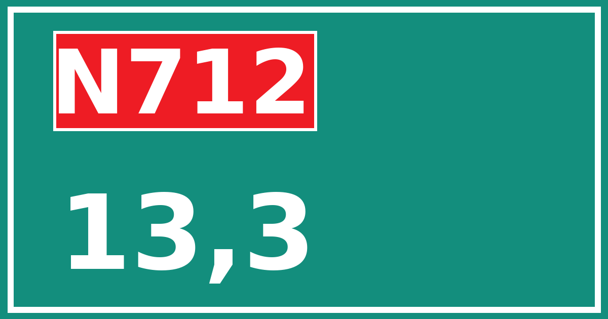 Hectometerbord N712 13,3