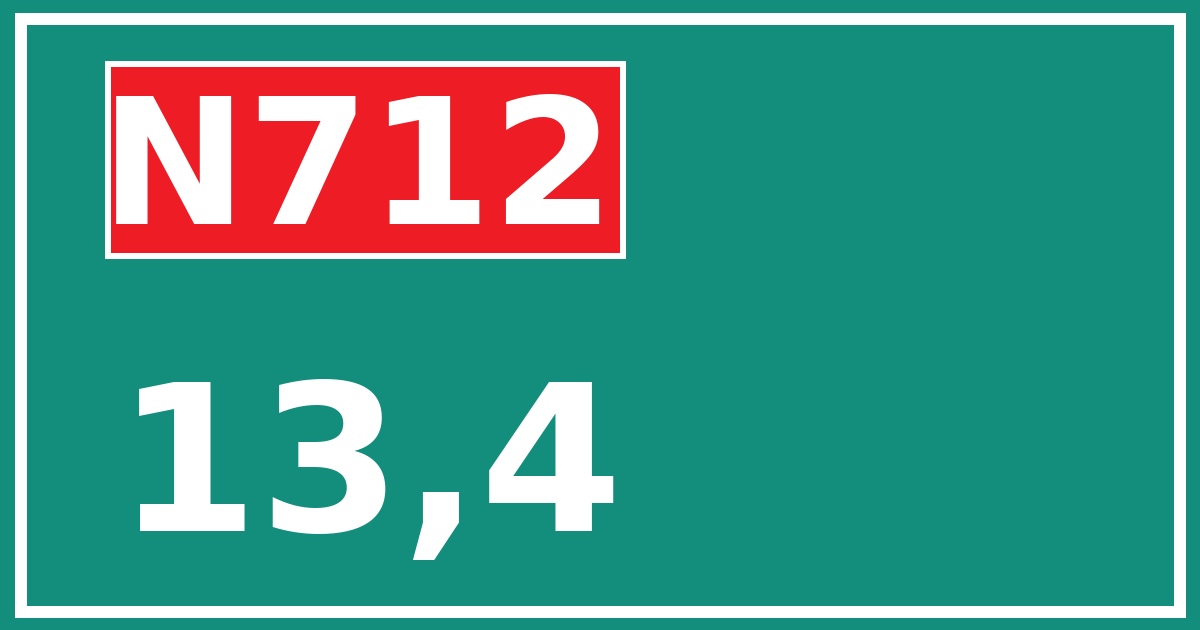 Hectometerbord N712 13,4