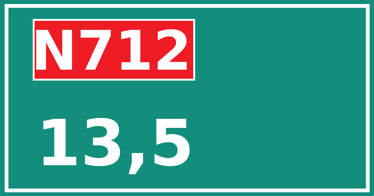 Hectometerbord N712 13,5