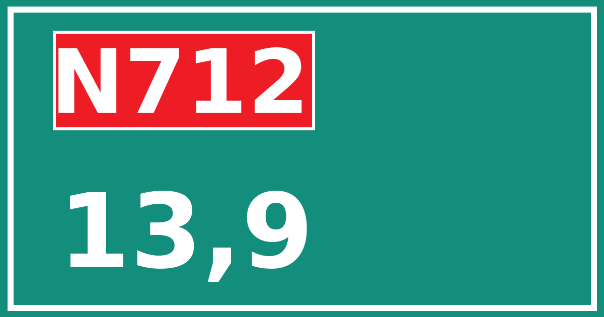 Hectometerbord N712 13,9