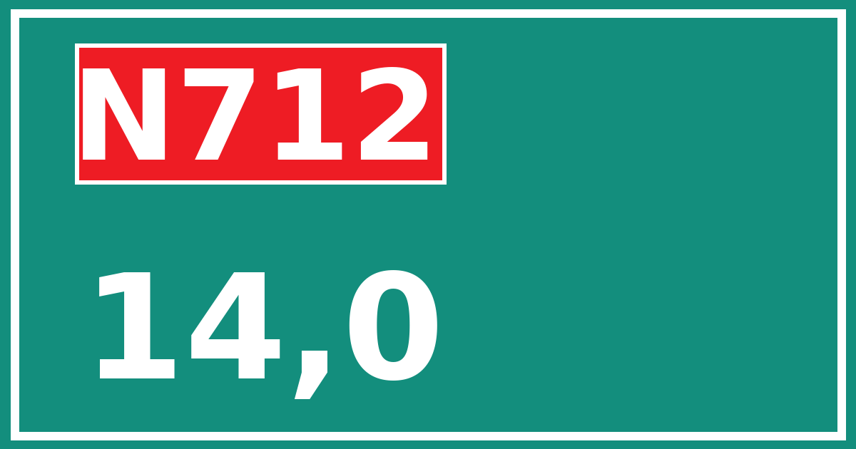 Hectometerbord N712 14,0