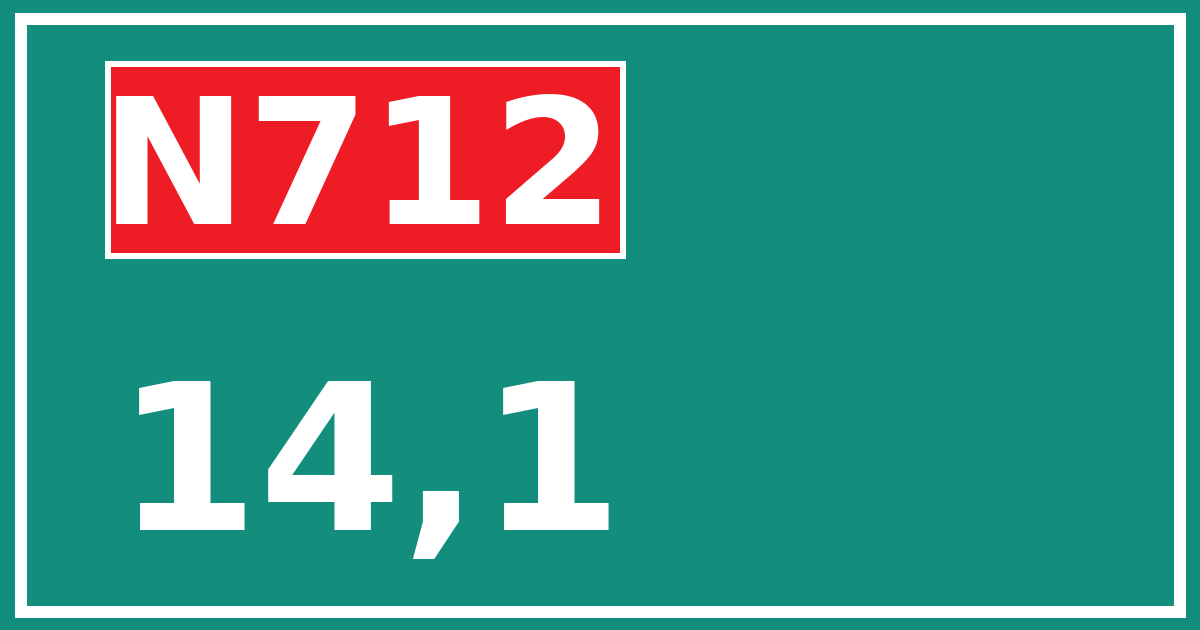 Hectometerbord N712 14,1